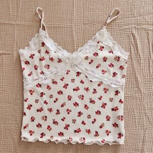 Wild Love Floral Lace Trim Cami Top Y2k Vibes